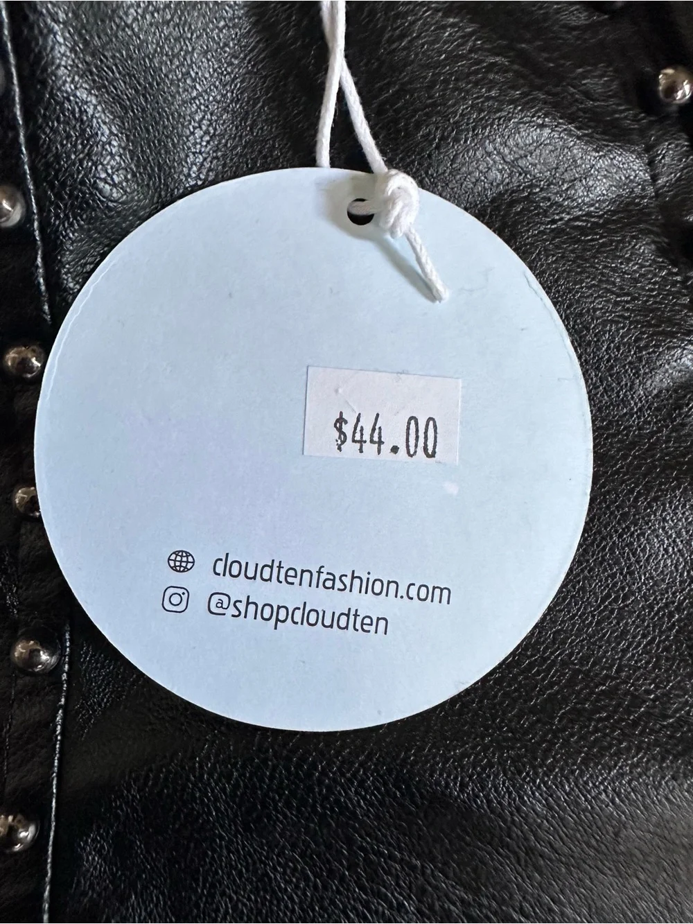 Cloud Ten Faux Leather Studded Mini Skirt | Size Small | Flared Vegan Leather |